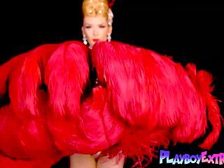 Skinny Big Boobed Blonde Milf Miranda Shines In Slutty Burlesque Costume