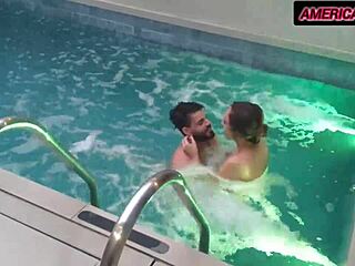 Took wife to motel for relaxation, she wanted to fight but calmed after hot pool fuck