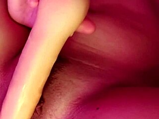 big dildo in pussy masturbation leads to creamy cumshot