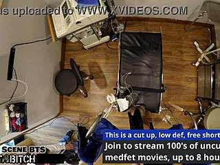 Blaire Celestes Mouth Gets Blasted with Huge Load of Cum in Backstage BDSM Scene with Bound Nurse Domination