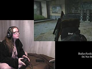 Naked last of us 2 play through part 7 with big tits brunette in glasses.