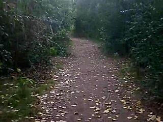 Hey, adventure time in public woods with cute girlfriend giving interracial blowjob and swallowing cum.