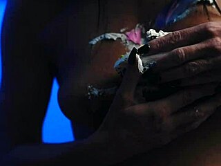 Messy food birthday cake girl, why do you tease with natural tits solo?