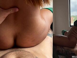 hot girl in green lingerie contrasts assfucking with vagina penetration by michy perez