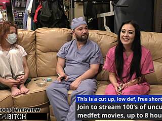 Blaire Celestes Mouth Gets Blasted with Huge Load of Cum in Backstage BDSM Scene with Bound Nurse Domination