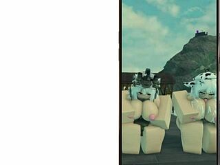 Roblox-cute military girl and cute cow girl sexy dance-roblox