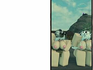 Roblox-cute military girl and cute cow girl sexy dance-roblox