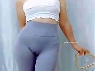 uh asian girl does fun dance moves