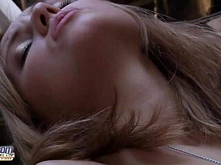 blonde teen babe fingers and fucks grandpa hard. she swallows his cum after intense oral session.