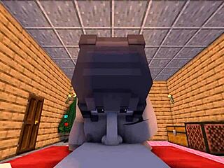 Pov intense christmas evening with ex girlfriend in minecraft animation