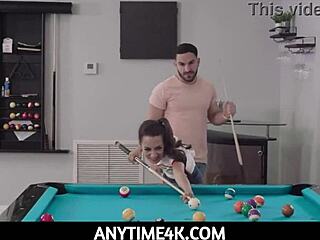 Oh gosh, anytime4k lets me use teen Freya Von Doom on pool table for blowjob and fucking