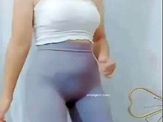 uh asian girl does fun dance moves