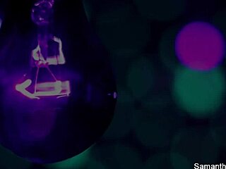 Samantha Saint enjoyed lesbian sex with a black partner under high-definition black light.