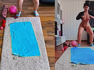 do you want to see my big ass spreading during this naked yoga workout?