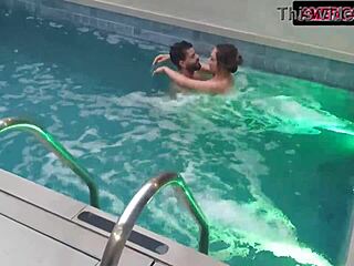 Took wife to motel for relaxation, she wanted to fight but calmed after hot pool fuck