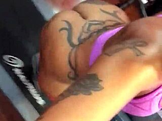 Cherokee Shows Off Big Ebony Ass On Treadmill In Solo Workout Session