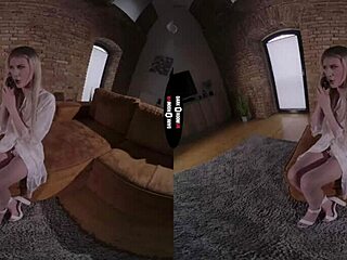 Blonde bride gets hardcore blowjob and shaved pussy action in wedding pov scene