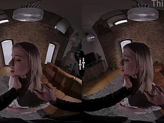 Blonde bride gets hardcore blowjob and shaved pussy action in wedding pov scene