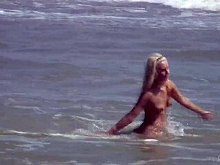 Gorgeous teen Agnes bathes her beautiful naked body in the ocean, looking so adorable and sexy.