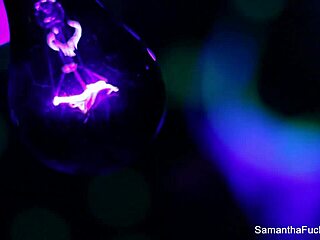 Samantha Saint enjoyed lesbian sex with a black partner under high-definition black light.