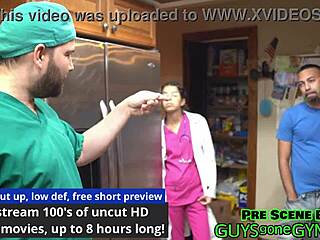 angel ramiraz plays nurse in latex gloves for patient roleplay on take your daughter to work day