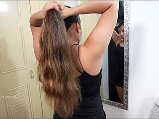 Petite Latina teen babe agrees to share bed with stepbrother then gets big ass missionary fucked with facial cumshot in homemade hardcore action.