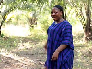 Horny African BBW Wife Meets Monster Cock and Enjoys Rough Doggystyle Sex in Bush