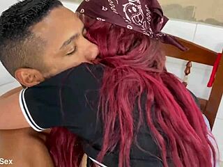 Amateur blonde rides dildo to creampie orgasm in mature toy play session. Teen watches intensely.