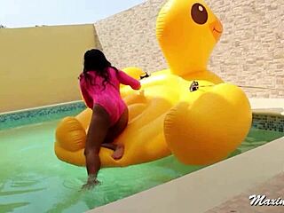 bbc sex toy poolside pussy masturbation maxine x fucks herself with big tits and squirting orgasm