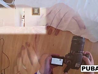 hot babe brooklyn puts a purple toy in her pink pussy, feeling every inch as she masturbates solo with big tits bouncing and brunette hair flowing