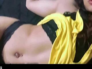 This Brazilian babe with tan lines and athletic body is my roommate's girlfriend. She's in lingerie, KISSING and LICKING my big thick cock while he watches.