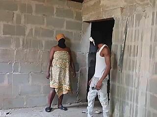 Welcome to my uncompleted home with big ass ebony wife fucking hardcore outdoors