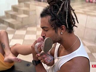 I love using my feet for a hot footjob on him until he cums all over, then I ride and kiss passionately as this Latina slut dominates in homemade pov style.