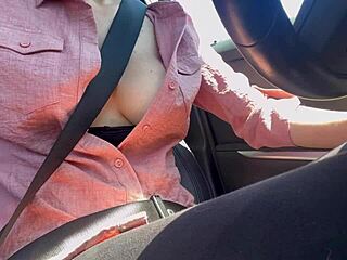 Italian big tits milf artemisia love flashes big boobs on car ride outdoors 😘