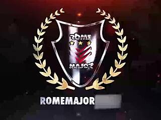 Rome Major gives deep throat action to his brunette girlfriend in sensual bedroom sex