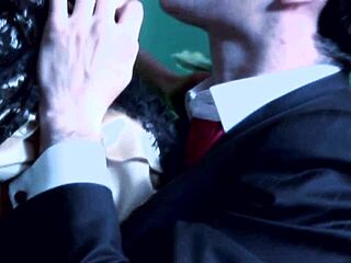 Cougar in fishnets takes deep anal pounding with her stockings still on