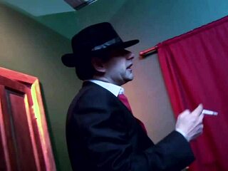 Cougar in fishnets takes deep anal pounding with her stockings still on