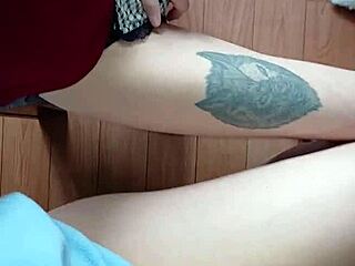 My classmate and I masturbate riskily under the table in class with pov orgasm on desk