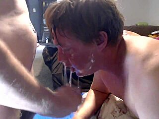 Whoa this extreme throatfuck master is pouring puke right into slave's mouth 🤮😱