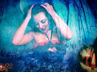 Ghostly ghoulfriend delivers monster roleplay joi with dirty talk in halloween costume pov