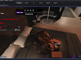 I feel so wild fucking this gringa in Roblox with intense creampie sex