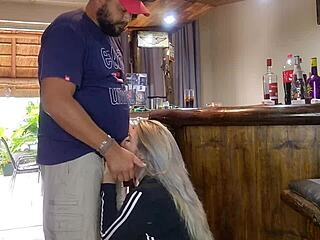 Blonde Cheats Lifting Skirt for Quick Doggystyle Creampie