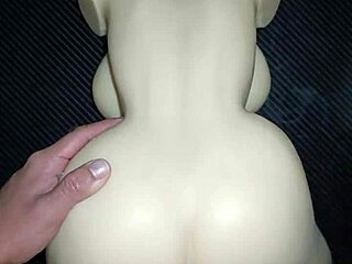 Sally bends over the desk for a quick intense doggystyle fuck. She gets a creamy creampie deep in her tight vagina from the huge cock.