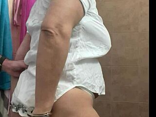 Sexy blonde deepthroats and gets face fucked with piss for first time