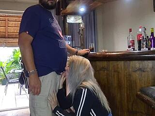 Blonde Cheats Lifting Skirt for Quick Doggystyle Creampie