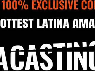 Petite latina slut gives sloppy deepthroat then gets pussy banged in rough homemade threesome