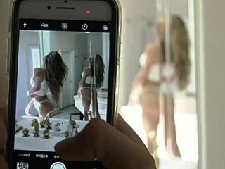 I catch you jerking off to your busty shemale stepmom like this