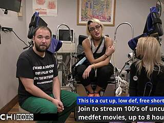 Doctor Tampa uses Hitachi vibrator on sophomore Channy Crossfire for mandatory orgasm in hospital behind-the-scenes