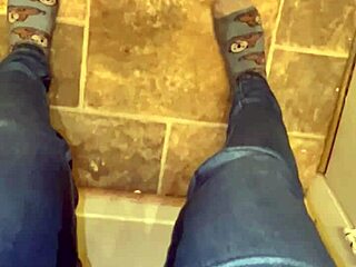 She slipped into her tight jeans for a solo session. Waves of pleasure built until she squirted multiple times soaking through the fabric.