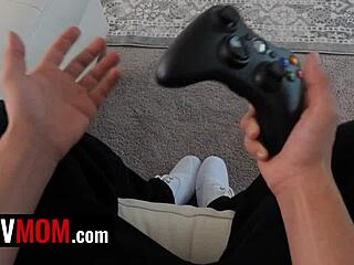 stepmom opens her legs wide for stepson but hides intense blowjob and doggystyle fucking from others